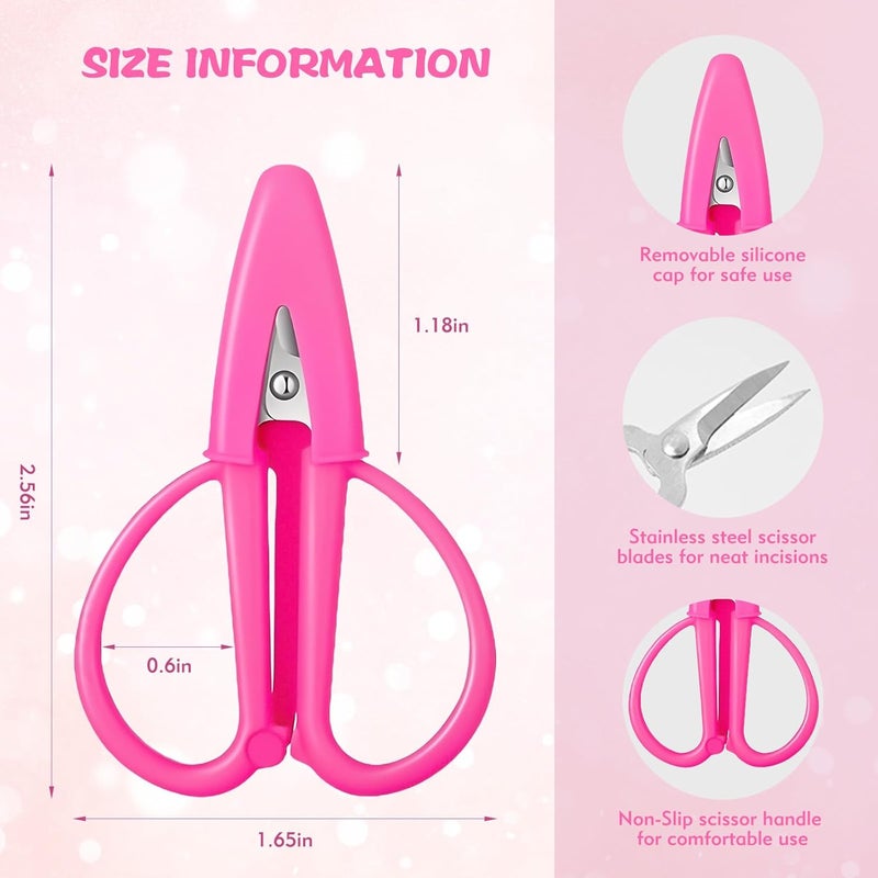 FLATRI 4 Pack Mini Scissors - Small Sharp Scissors All Purpose with Cover Tiny Detail Scissor for Travel Crafts Sewing Embroidery DIY (4 Colors) - Image 2